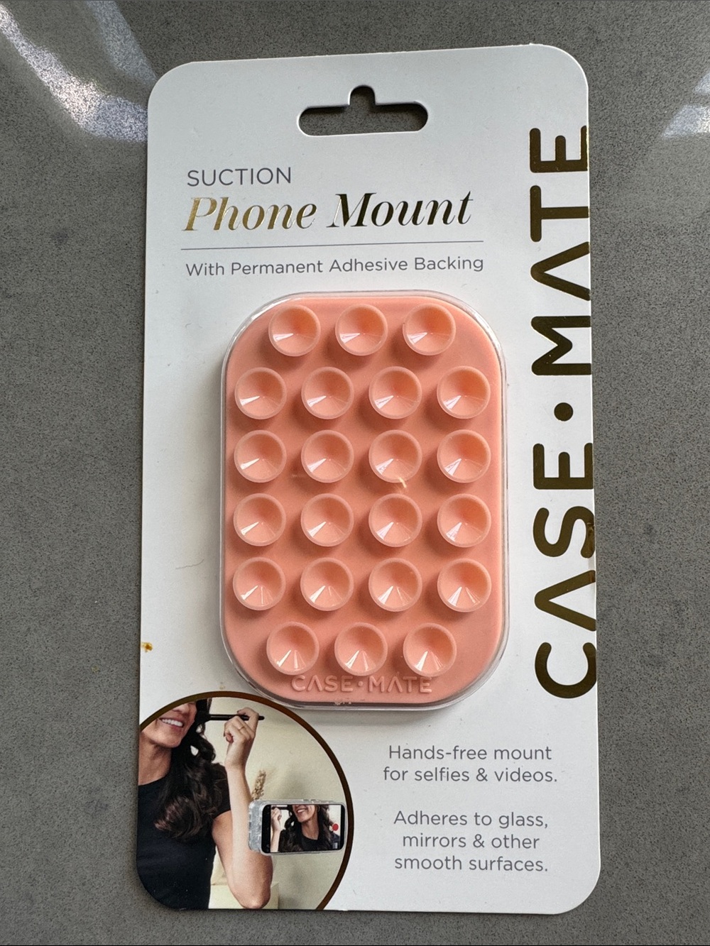 Case-Mate Peach Pink Suction Phone Mount
